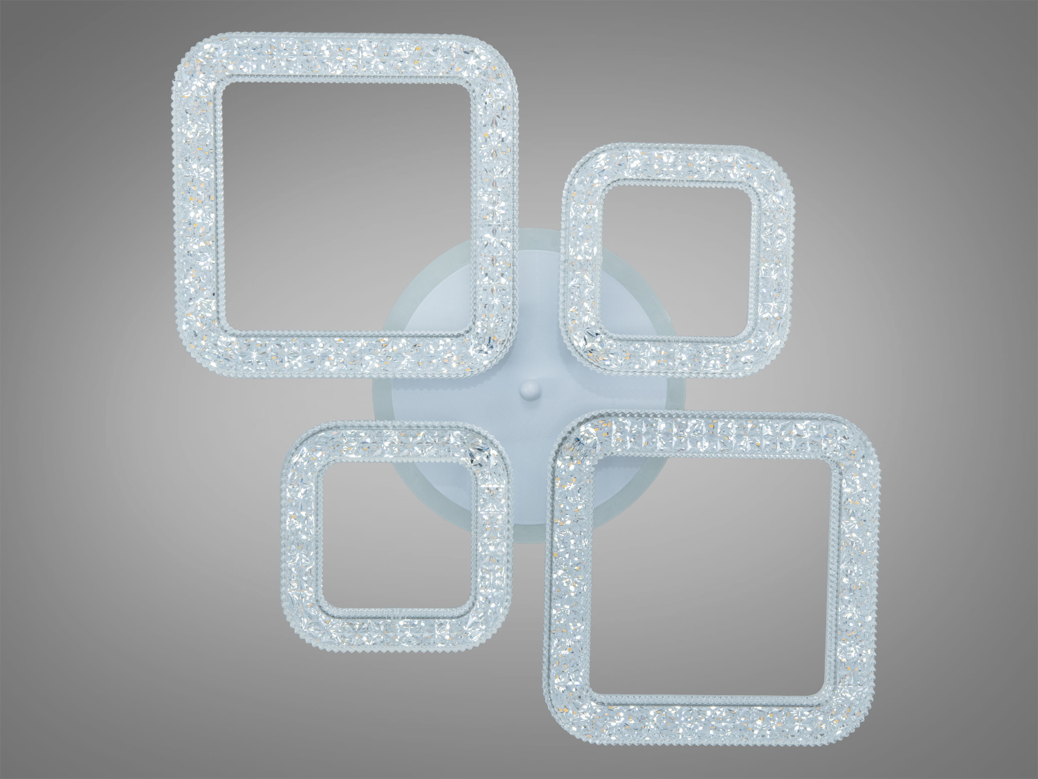 Світильник з квадратними рамками, що світяться, з прозорими вставками. Ідеально підходить для монтажу на стелю.