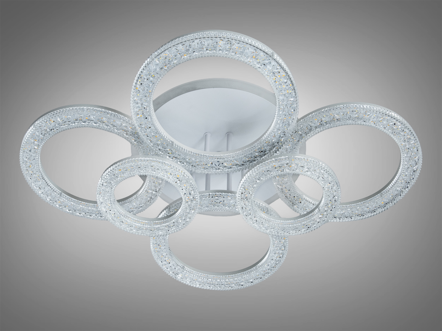 Стельова LED люстра кільця біла 120W пульт