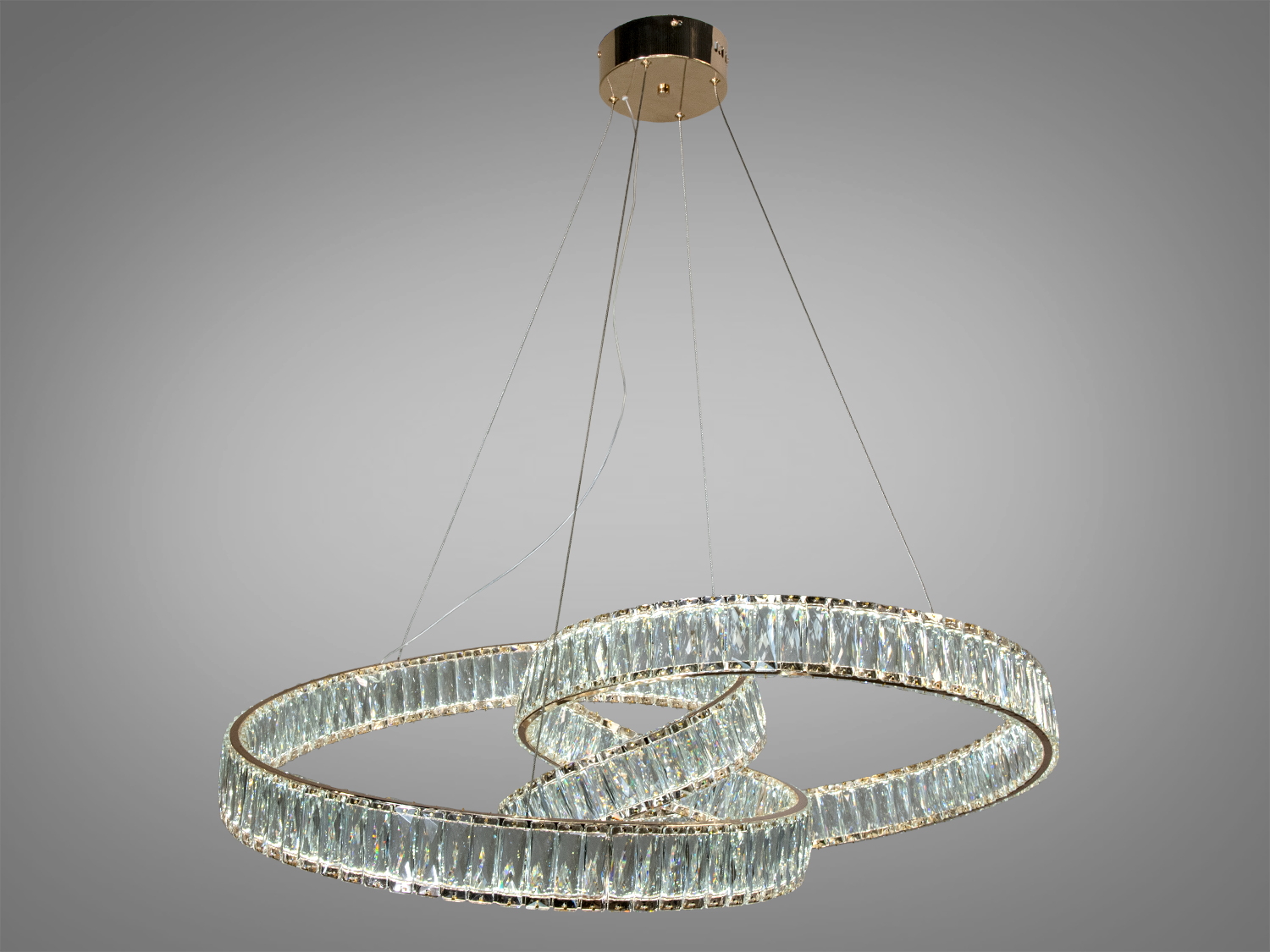 Дизайнерська новинка, кришталева світлодіодна люстра на тросах, 175W