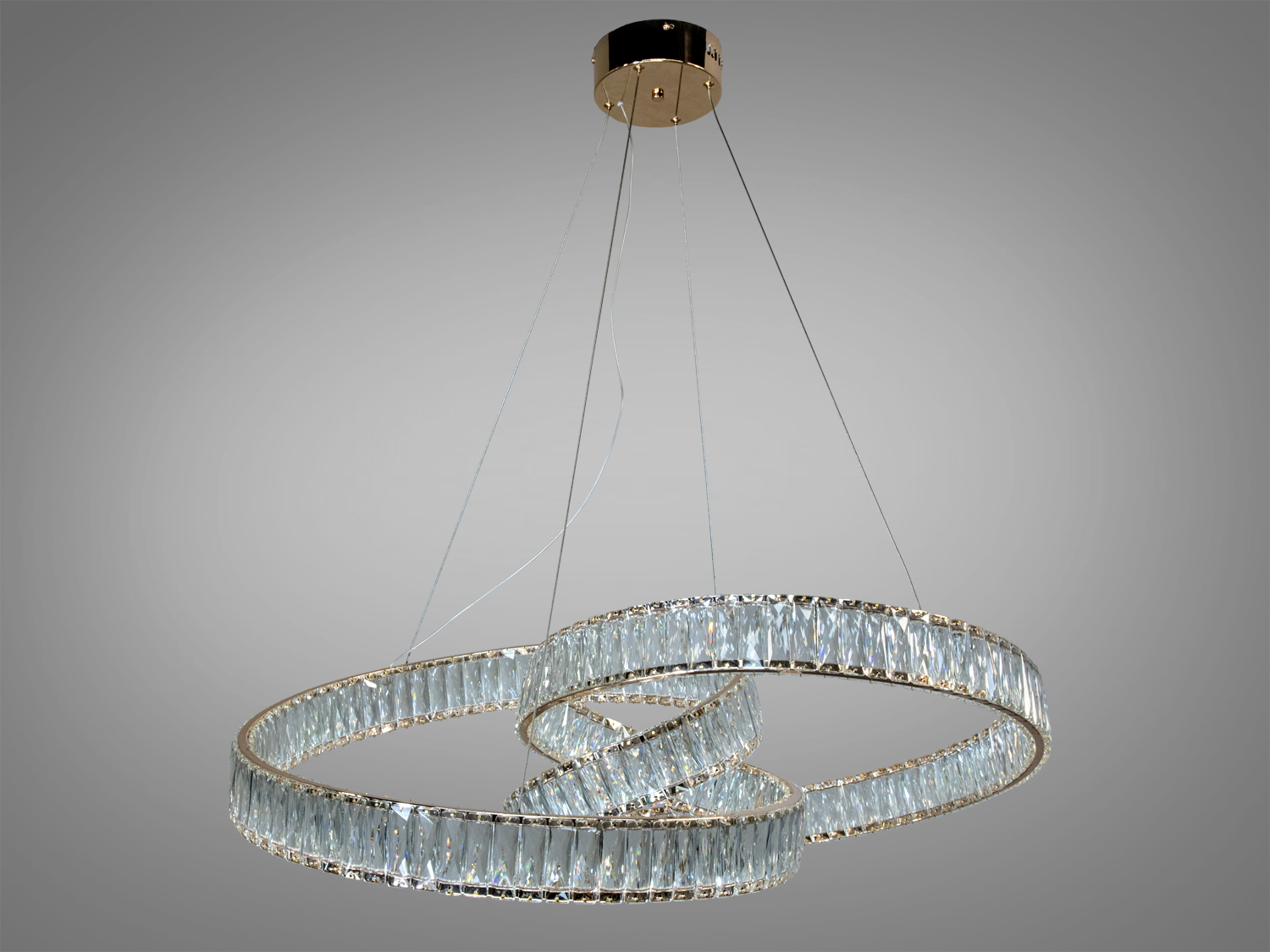 Дизайнерська новинка, кришталева світлодіодна люстра на тросах, 175W