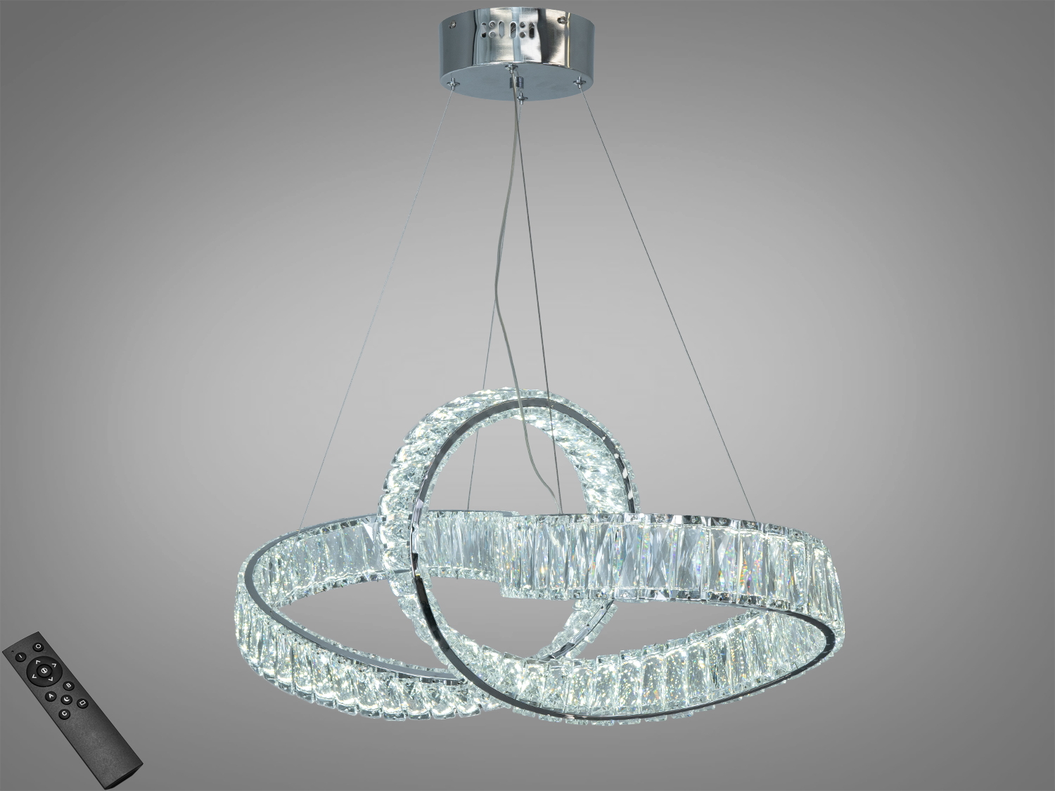 LED люстра-підвіс Мебіус золото з пультом
