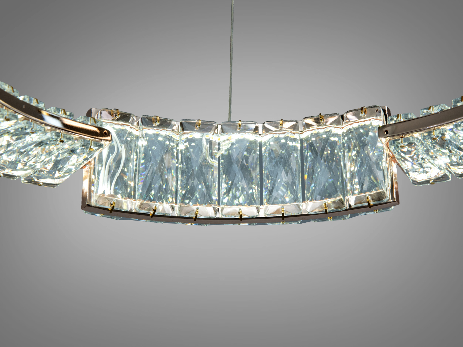 LED люстра підвісна золото 70 Вт пульт 12 м²