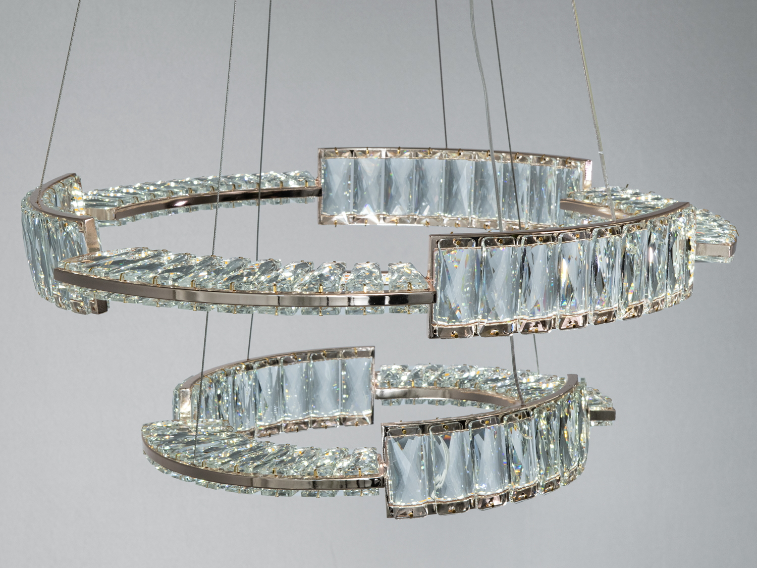 Люстра LED Diasha золото 2 кільця 60-40 см пульт