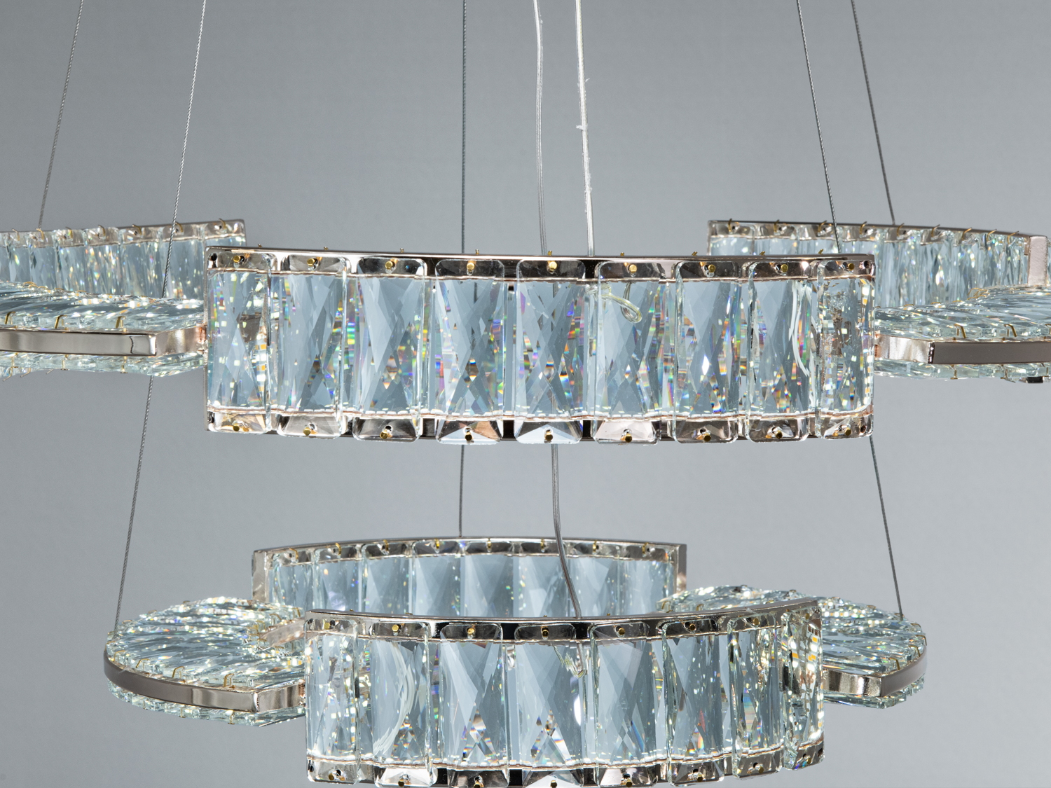 Люстра LED Diasha золото 2 кільця 60-40 см пульт