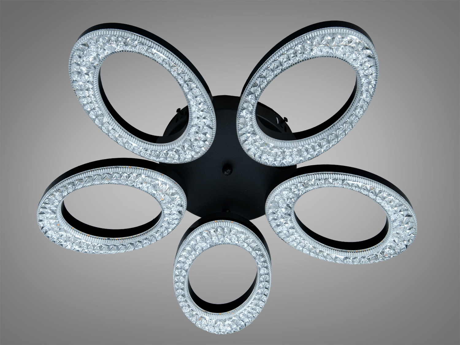 Стельова LED люстра Diasha чорна 53Вт пульт CCT