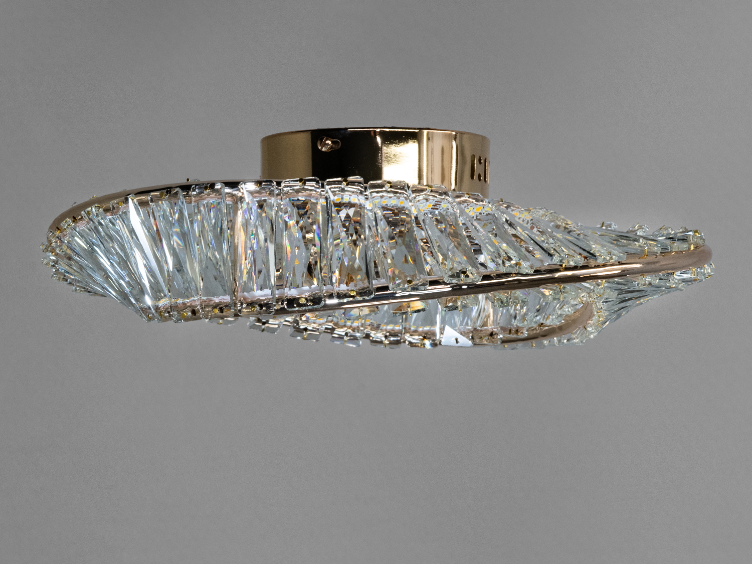 Вишукана світлодіодна люстра із кришталю , 46 Вт, золото