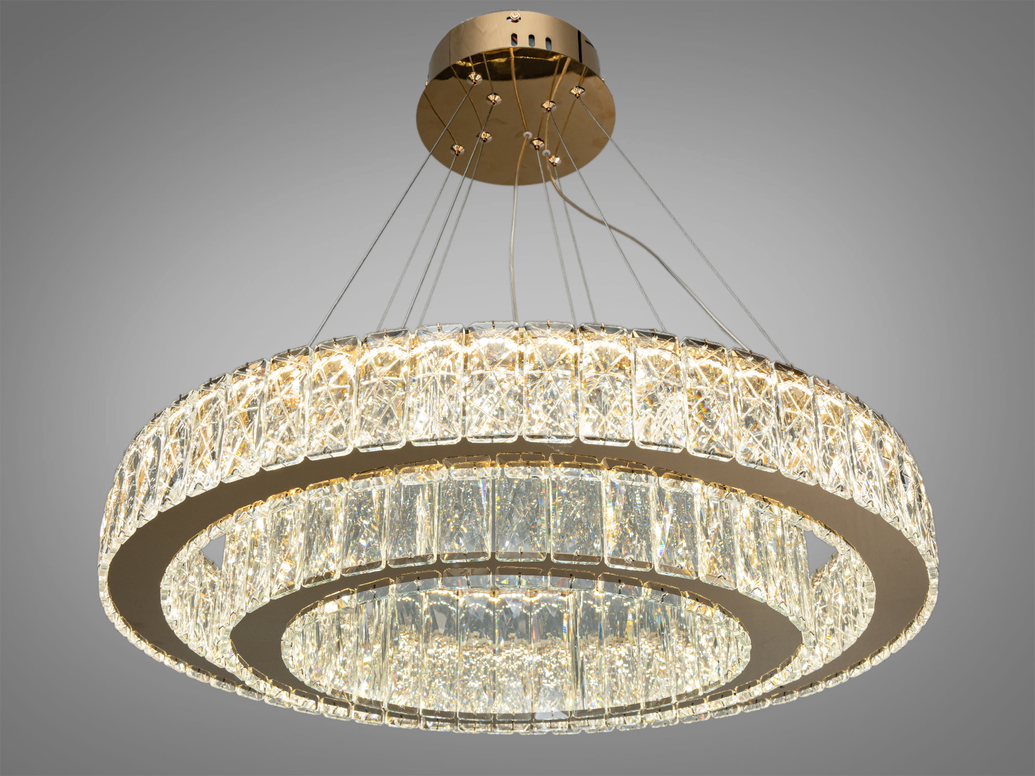 Кришталева люстра LED золото 105Вт пульт