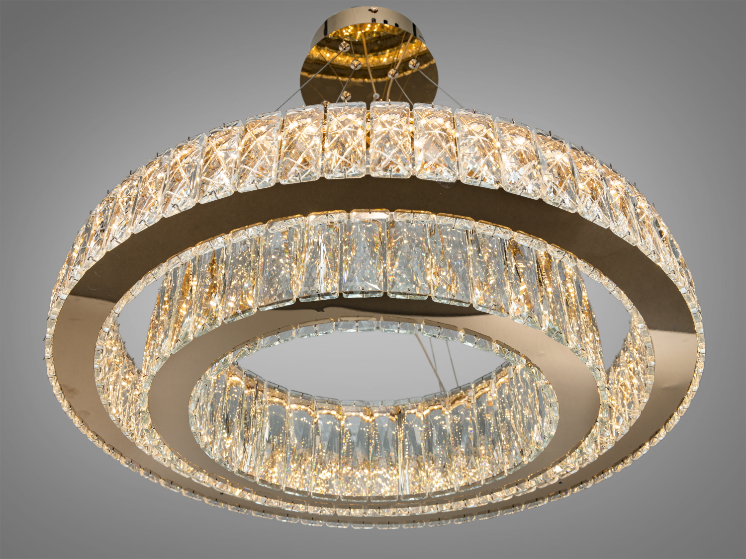 Кришталева люстра LED золото 105Вт пульт