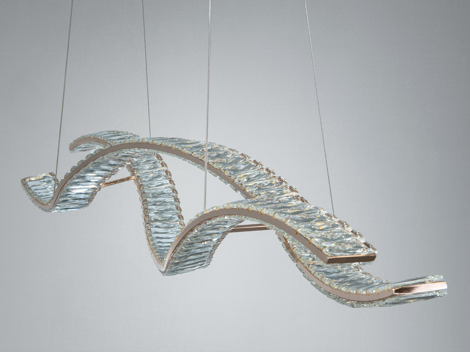 LED підвісна люстра 100Вт золото з пультом