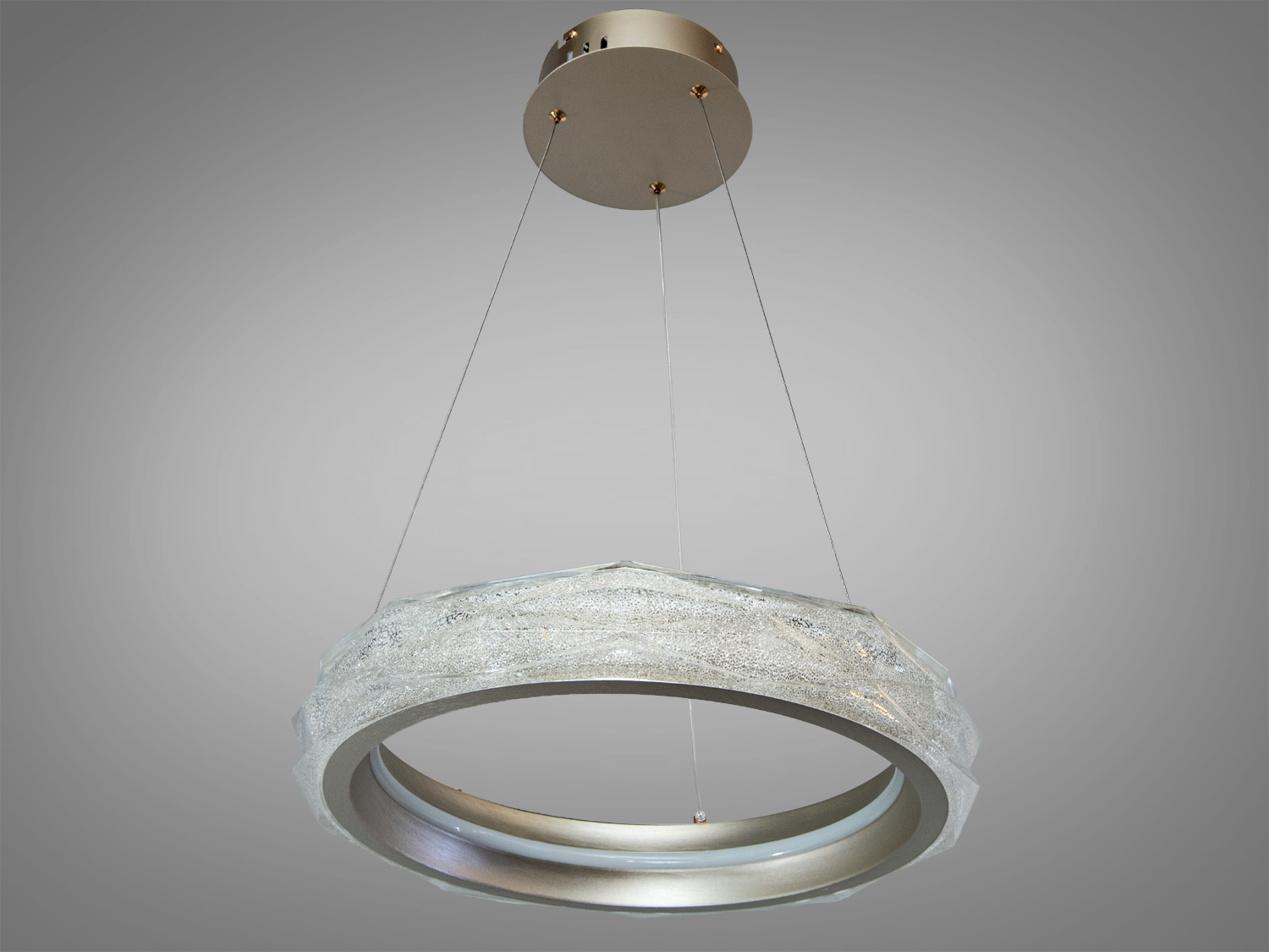 Підвісна люстра LED Diasha золото 52 Вт з пультом 9 м²