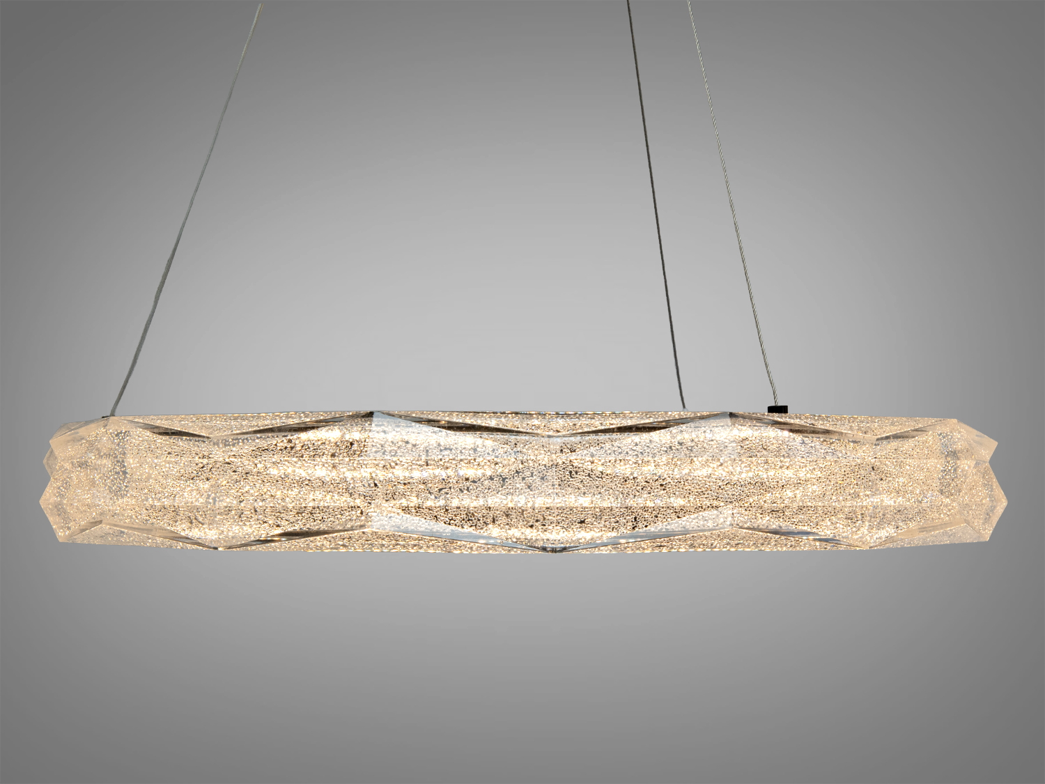 Підвісна LED люстра кільце чорна 84W пульт