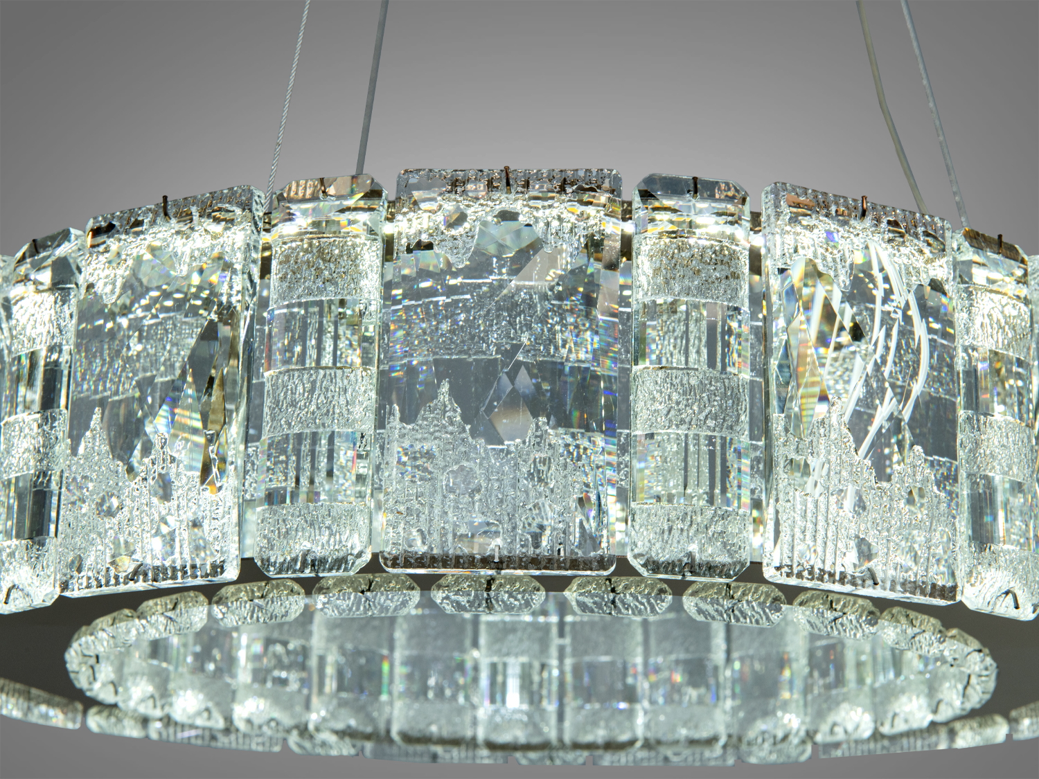 Підвісна люстра LED кришталь золото 45Вт з пультом