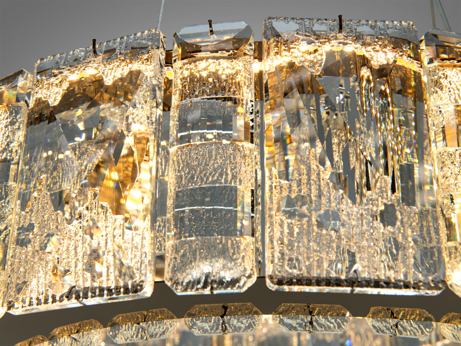 Підвісна люстра LED кришталь золото 45Вт з пультом