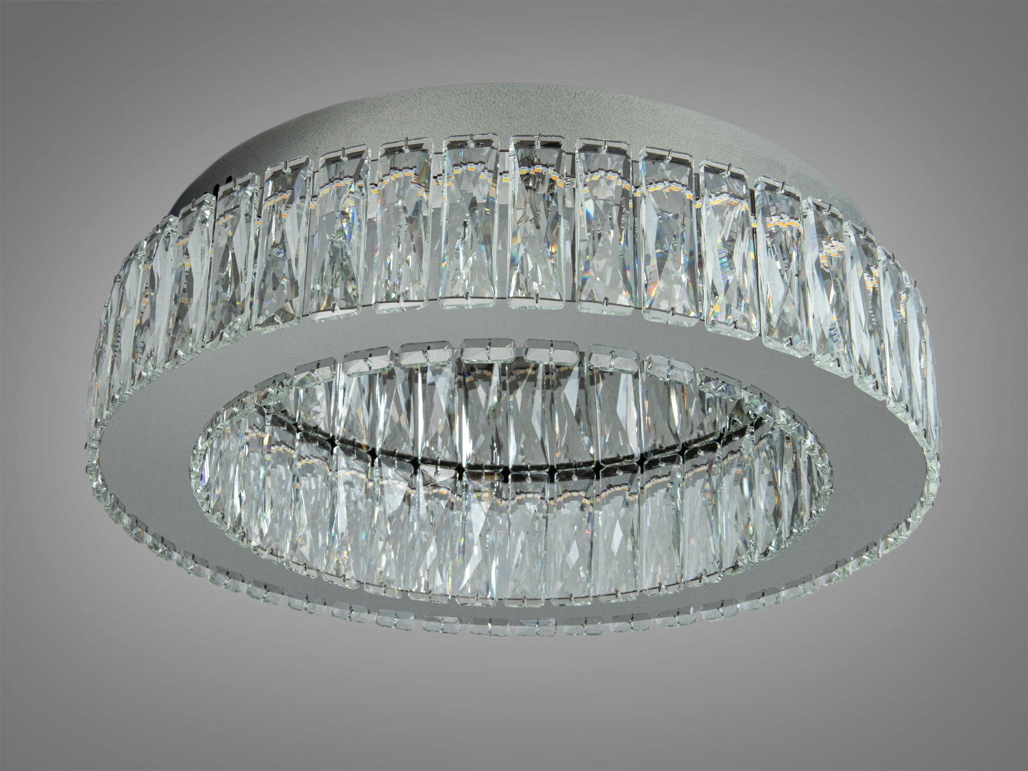 Стельова LED люстра з кришталом 45Вт хром пульт