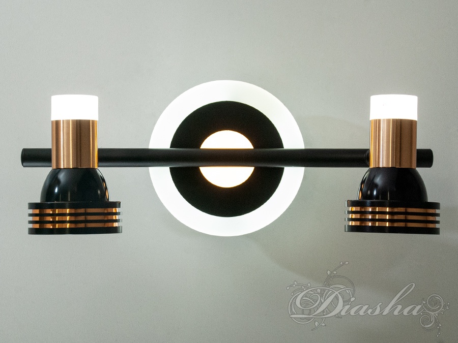 Настінна LED-підсвітка Diasha 13W у кольорах чорний, білий і золото. Регулювання колірної температури з вимикача для дзеркал і картин.