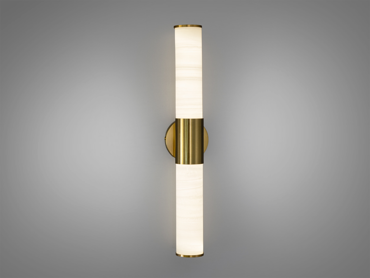 Настінний світильник з вертикальним циліндричним акриловим світловим модулем, виготовлений з металу та акрилу, підходить для сучасного інтер′єру.