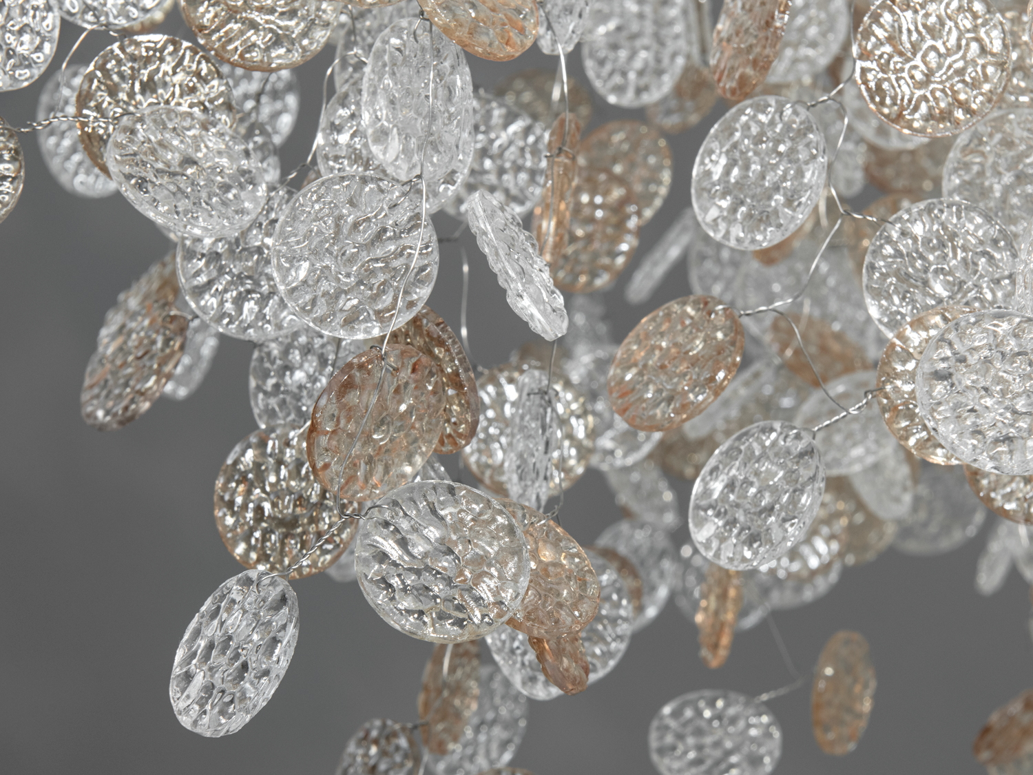 Неперевершена підвісна кришталева люстра витягнутої форми, 13 ламп, хром