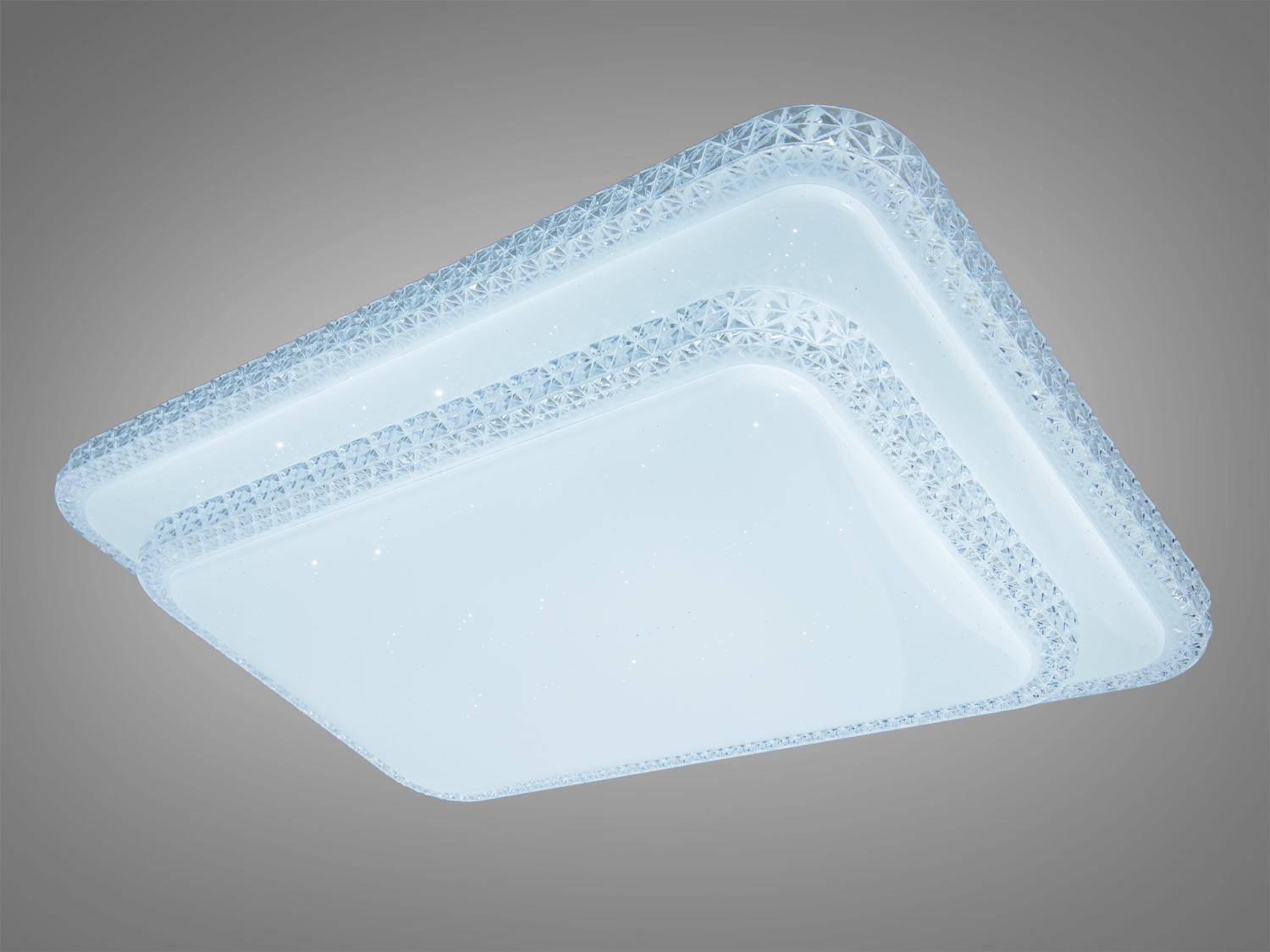 Світлодіодний стельовий світильник квадратної форми з рельєфним краєм, призначений для сучасного інтер′єру.