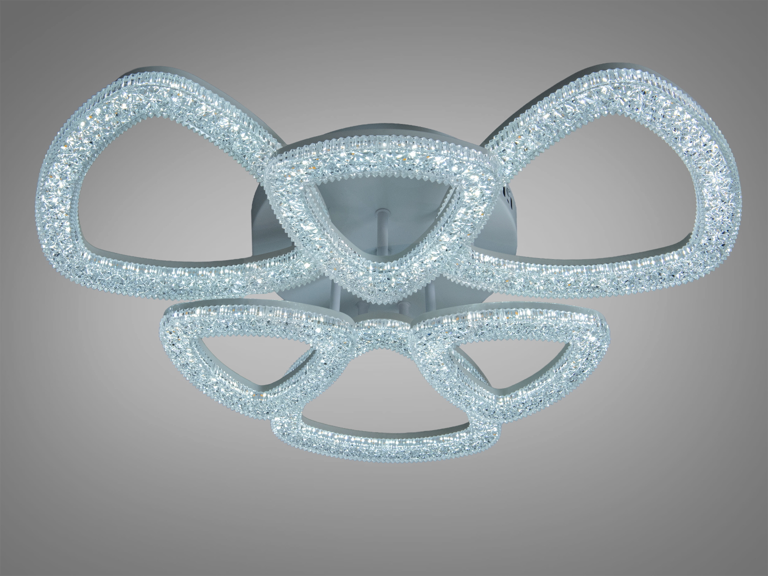 Стельовий світильник з трикутними LED-елементами, що випромінюють холодне біле світло. Ідеально підходить для сучасних інтер′єрів.