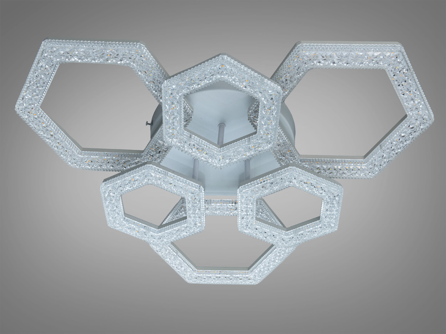 Стельова LED люстра біла 75W 6 модулів з пультом