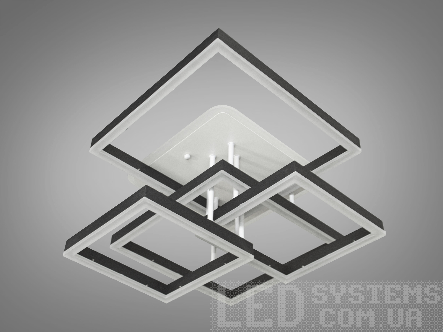 Стельова LED люстра смарт світильник з пультом, 145W, чорний