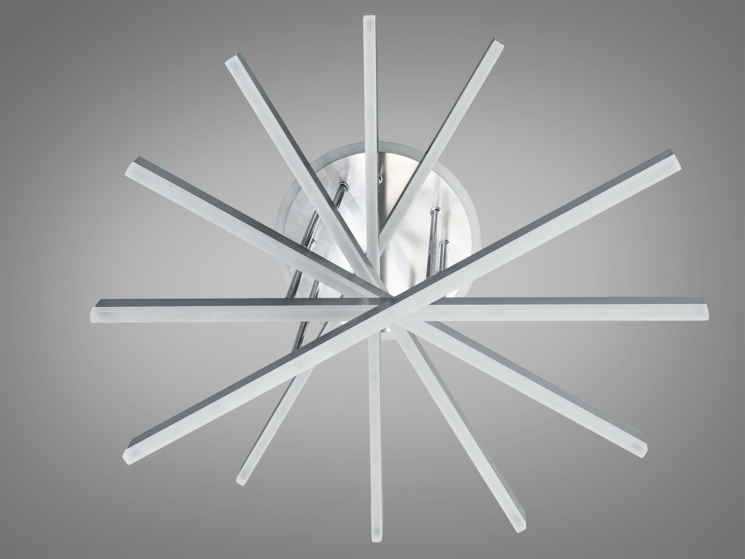 LED люстра стельова 102Вт димер пульт матовий хром