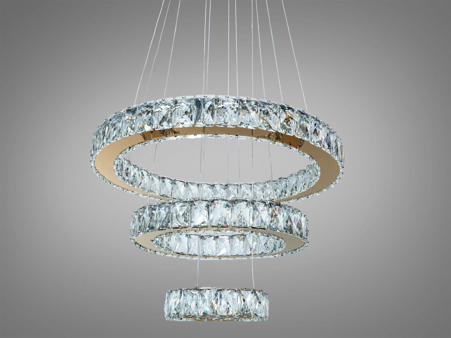 Кришталева світлодіодна люстра-підвіс, 56W