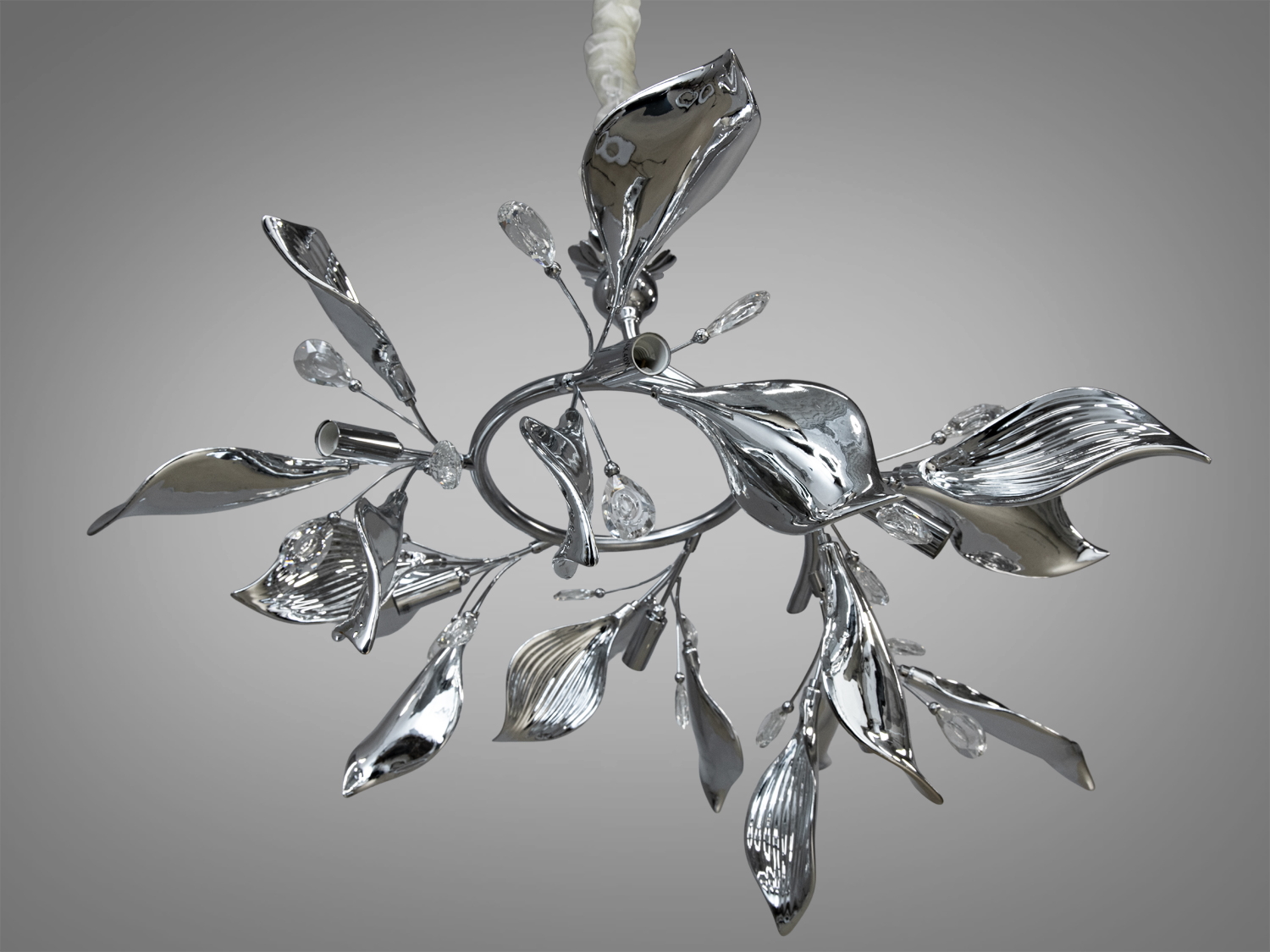 Підвісна люстра хром Ø80 6xE14 кераміка