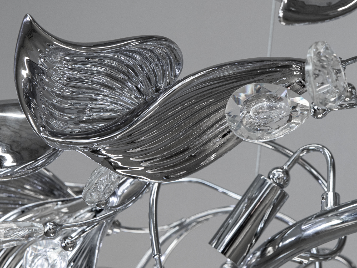 Люстра підвісна керамічна хром 8xE14 мінімалізм