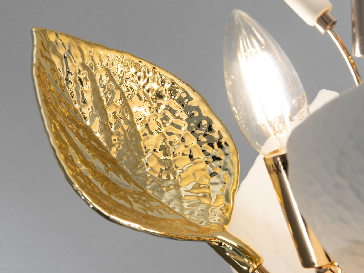 Настільна лампа листяна золото 3xE14 кераміка