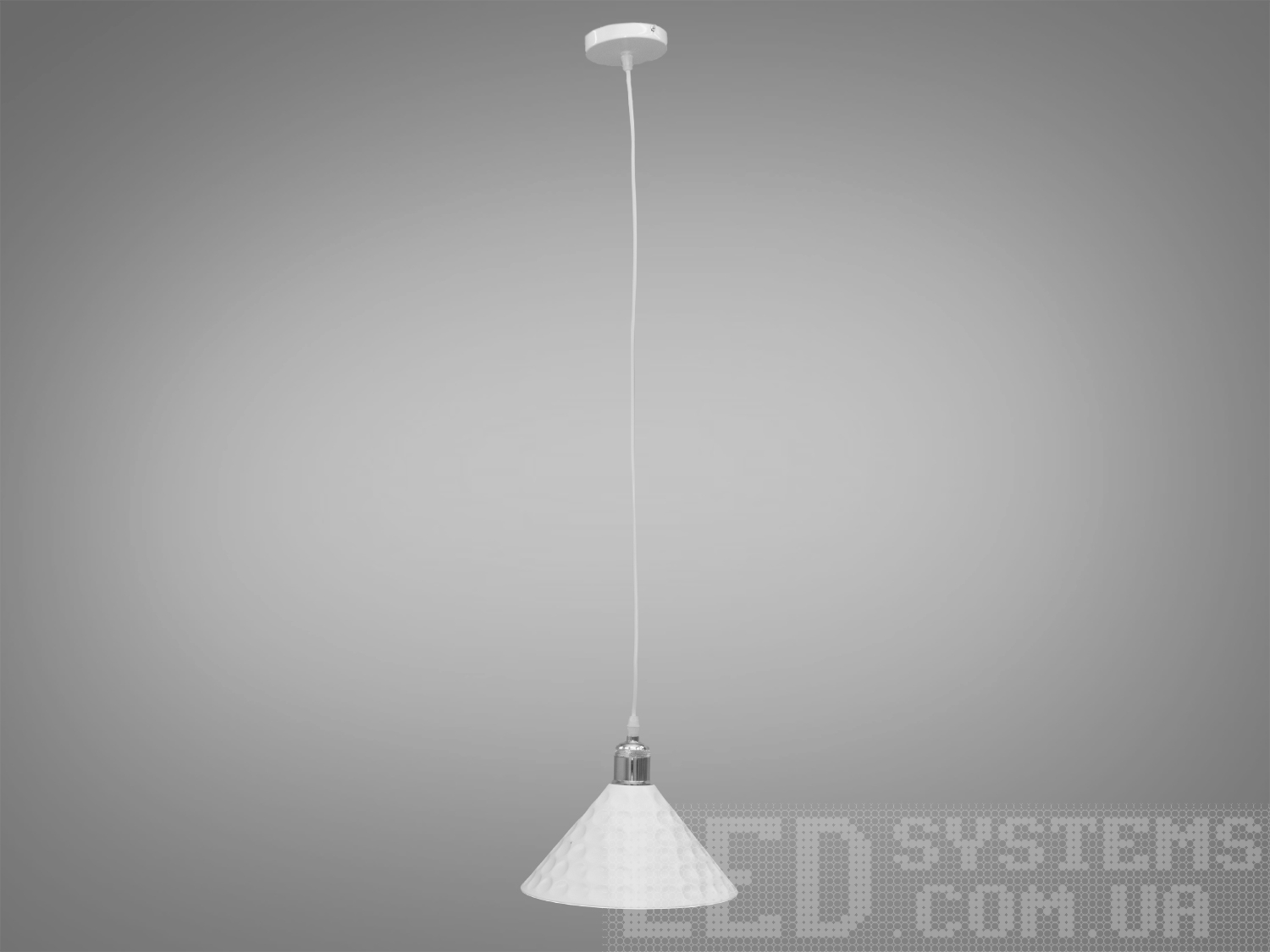 Візуально привабливий, гармонійний світильник-підвіс в стилі Лофт, під лампу Едісона, білого кольору