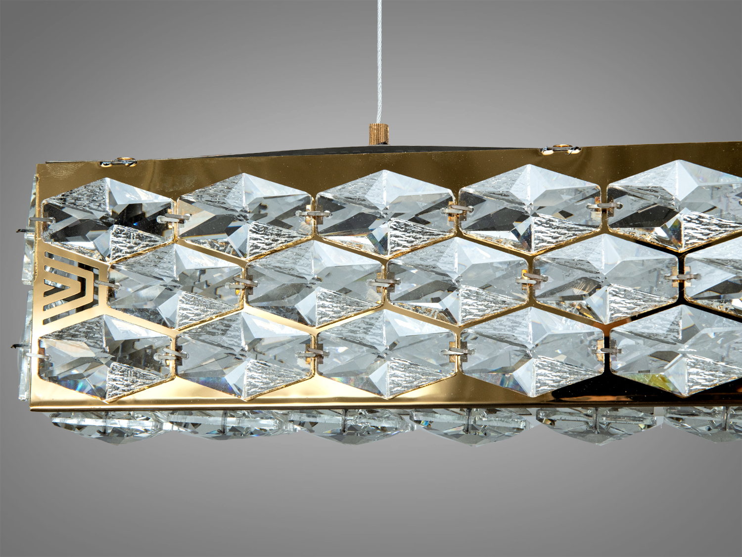 Люстра підвісна LED Diasha золото 43Вт пульт до 8м²