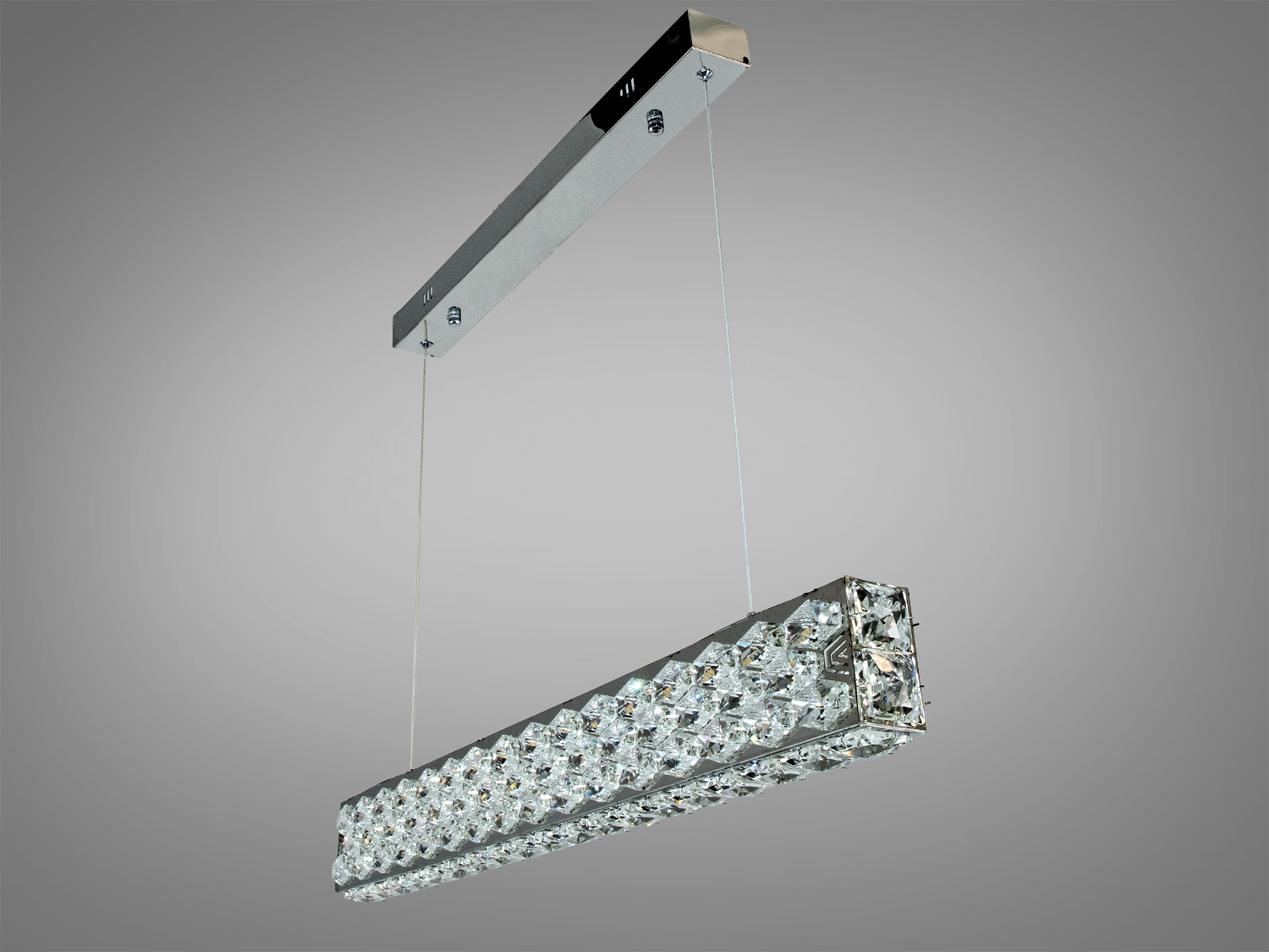 Люстра LED підвіс кришталева хром 68Вт пульт