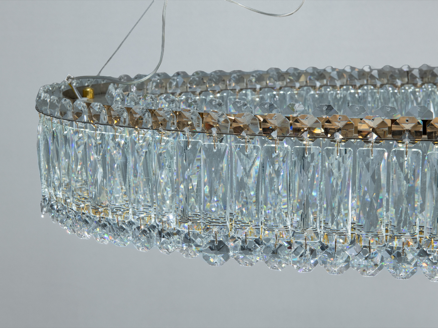 Кришталева підвісна люстра золото 68 Вт ПДУ