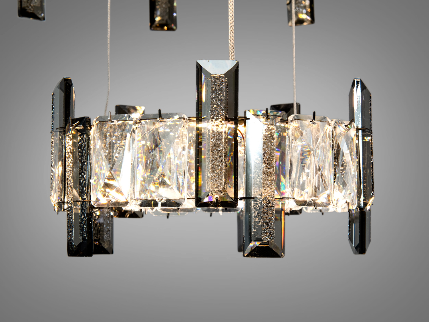 Підвісна люстра Diasha Каскад хром 70Вт 3 кільця