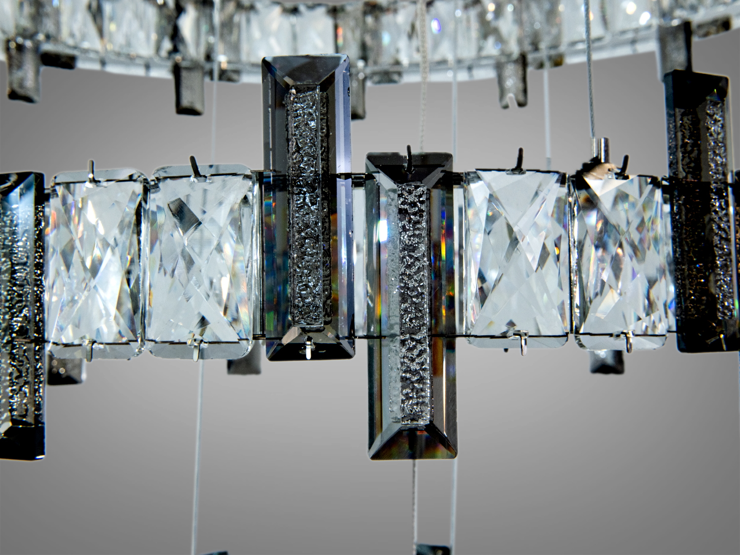 Підвісна люстра Diasha Каскад хром 70Вт 3 кільця