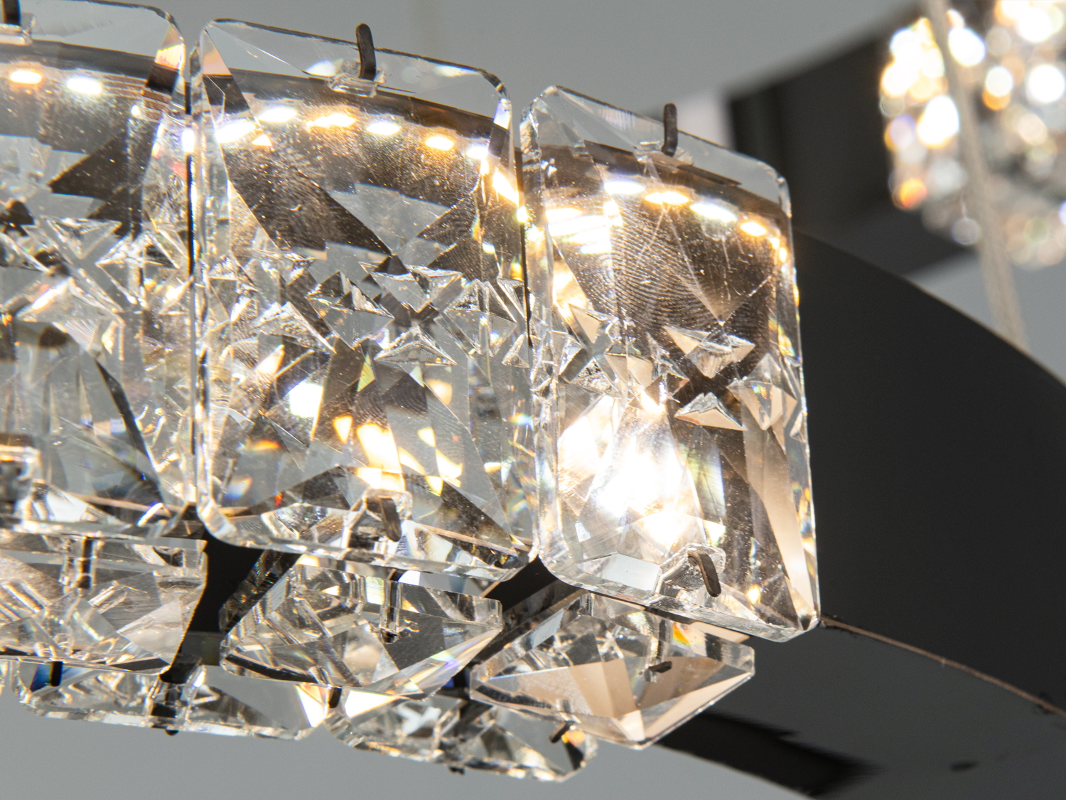 Підвісна LED люстра 2 кільця чорний хром 54Вт