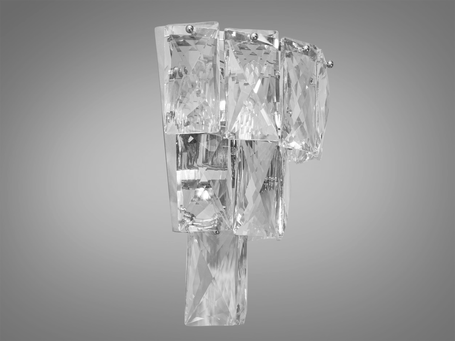 Привабливе класичне бра з кришталю, срібного кольору