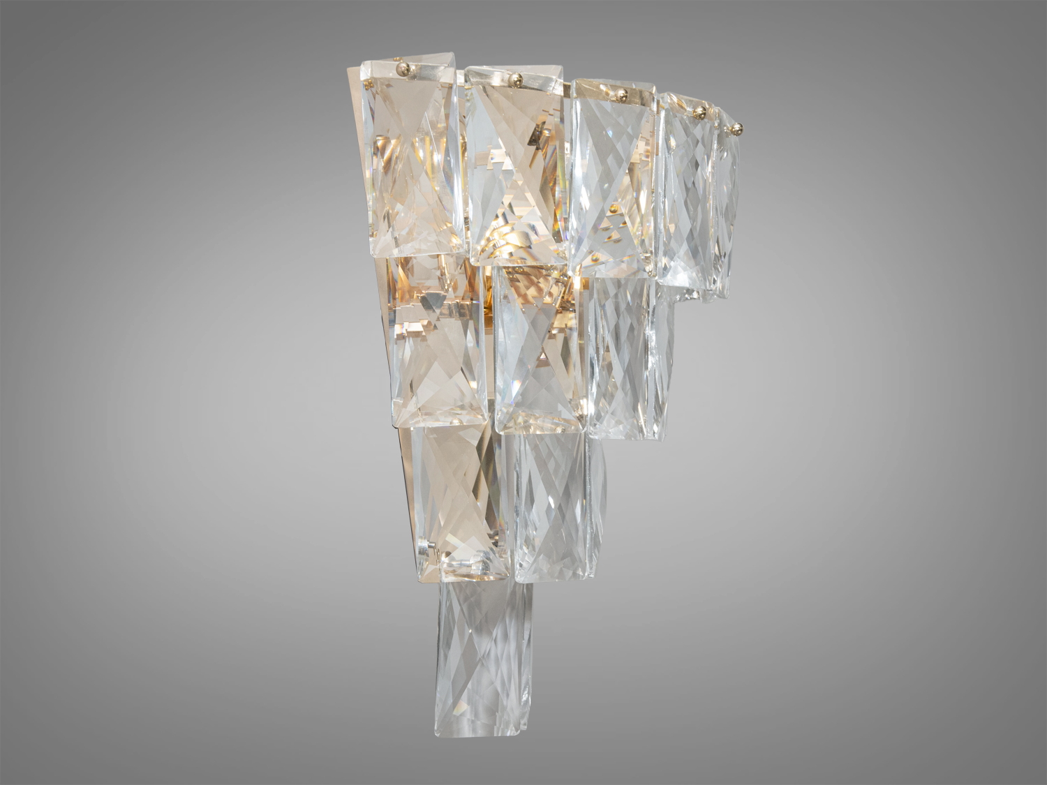 Розкішне класичне бра з кришталю на 3 лампи, золото