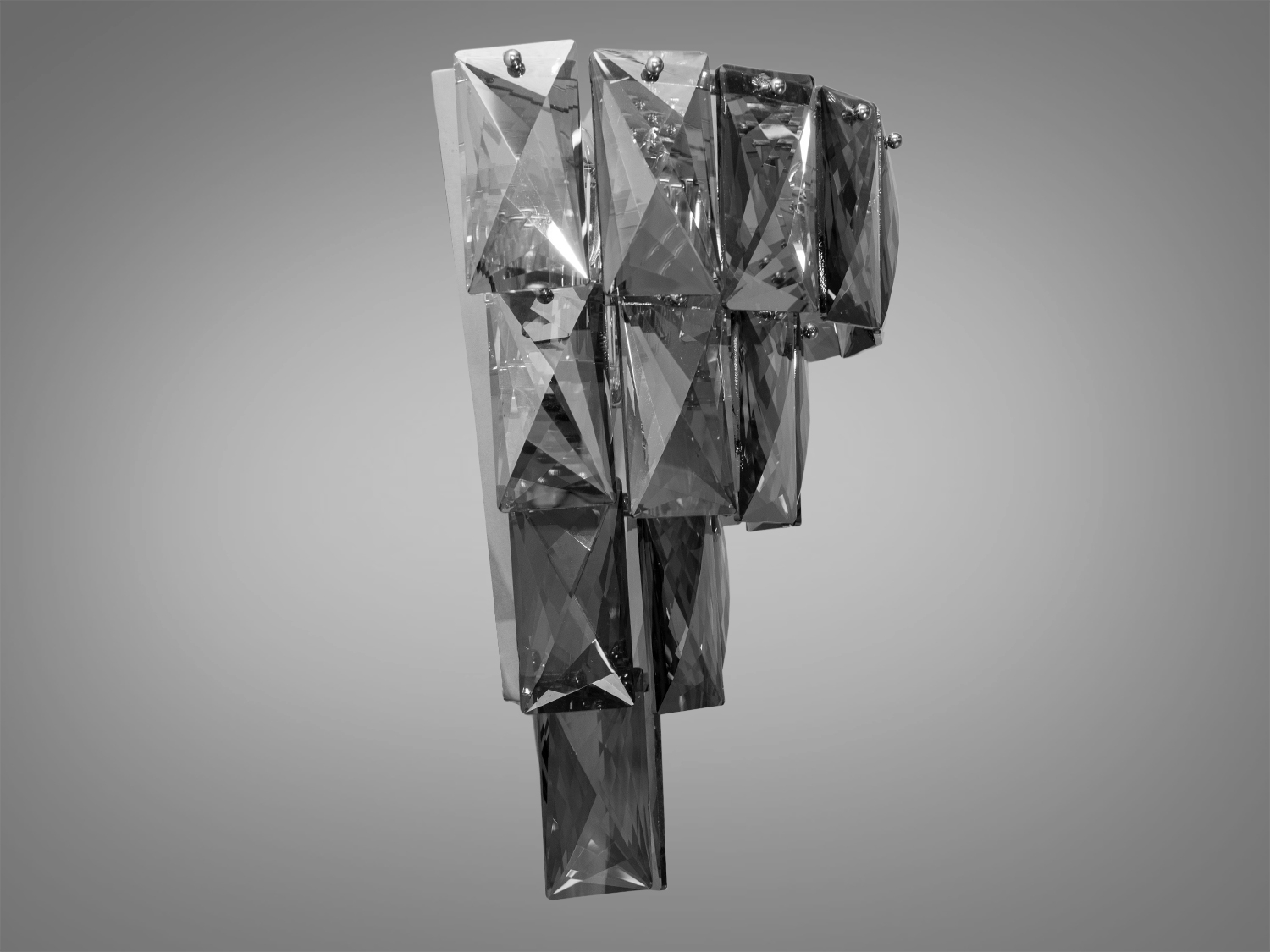 Класичне бра з кришталю на 3 лампи, чорного кольору