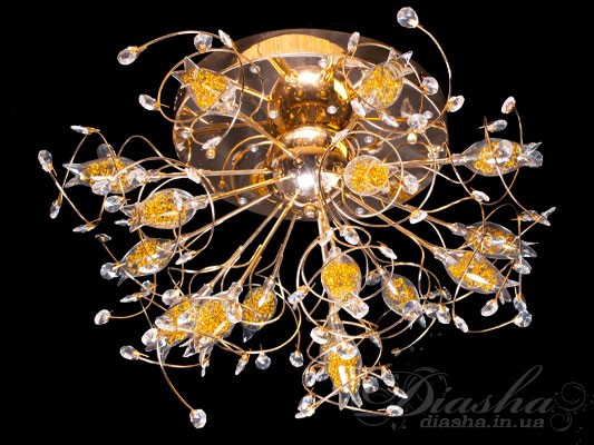    Новая серия галогеновых люстр представляемых в 2010 году способна обеспечить Вам комфотр на уровне, который превышает все Ваши ожидания.
   В данной серии, кроме уже привычного включения и выключения люстры, и выбора режима при помощи радио пульта, добавлен новый режим - Светодиодная подсветка   Режим светодиодной подсветки гораздо спокойнее и менее ярок чем включение даже наименьшего количества галогеновых ламп. Подобное освещение принесет в Ваш интерьер спокойствие, тишину, уют, тепло, подарит легкое, таинственное, завораживающее, интимное освещение. Режим светодиодной подсветки идеально подойдет для включения ночью, Вы все увидите, и не будет долгого привыкания к яркому свету. Как ночник - свет можно оставить на всю ночь, ведь светодиоды, в отличии от всех прочих типов осветительных приборов, не мерцают, имеют низкое тепловыделение, благодаря чему пожаробезопасны и практически вся потребленная энергия превращается в свет, а это, в свою очередь, -  экономичность. Эта люстра запросто создаст в Вашей квартире любое освещение от яркой феерии праздника до таинственного полумрака.

Дополнительная светодиодная подсветка

Возможно исполнение металических частей в золотом и хроммированном вариантах.