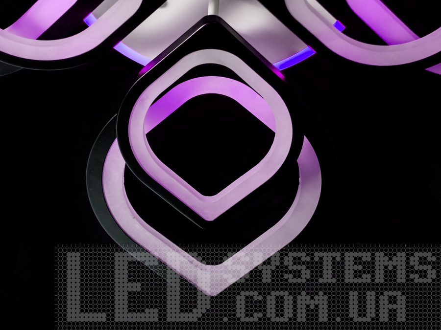 Світлодіодна люстра смарт світильник з пультом, диммером, 150W, чорний