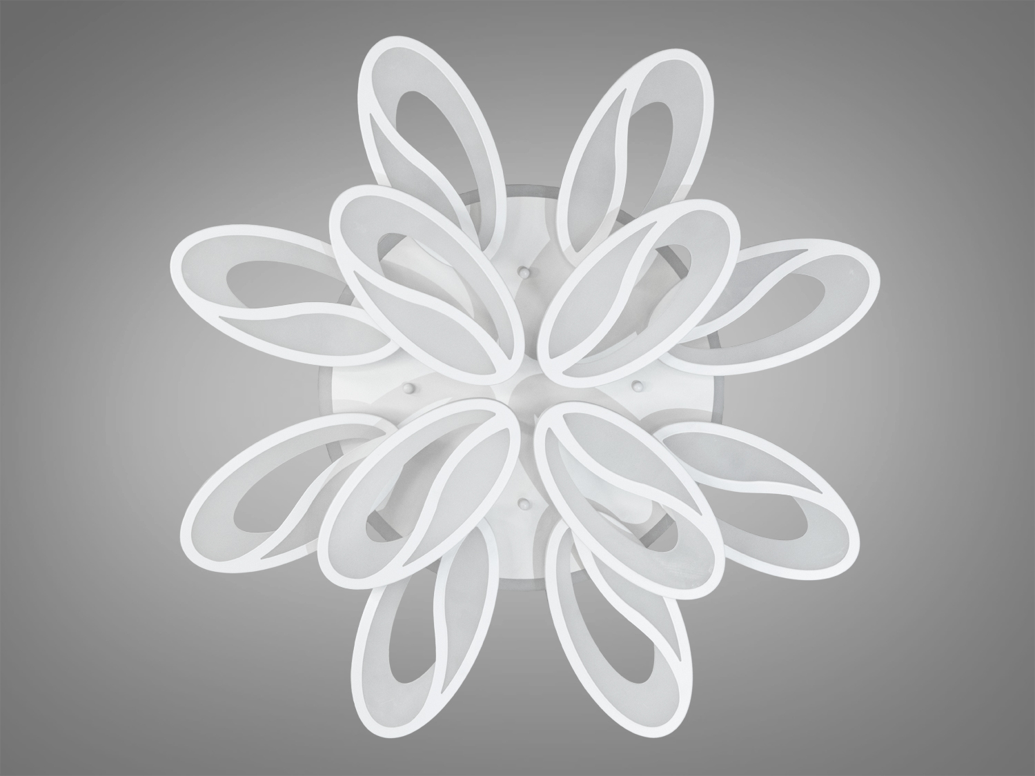 Світлодіодна люстра Diasha 8090-8+4WHLED3COLDIM біла з диммером та підсвічуванням