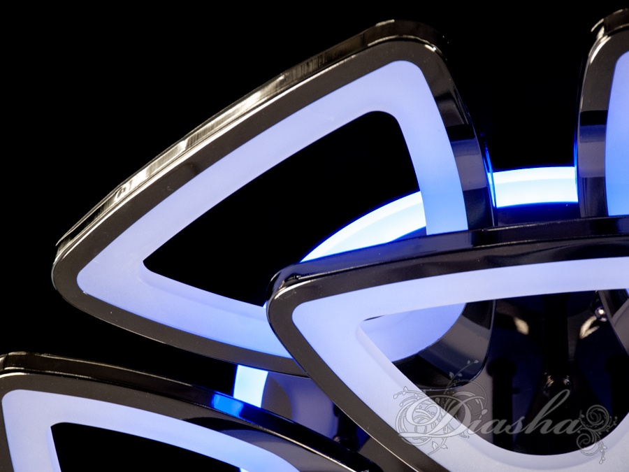 Стельова люстра з диммером і LED підсвічуванням, колір чорний хром, 165W