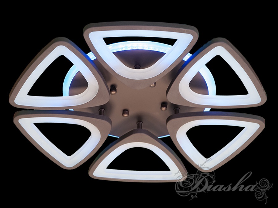 Стельова LED люстра з димером і підсвічуванням 120W