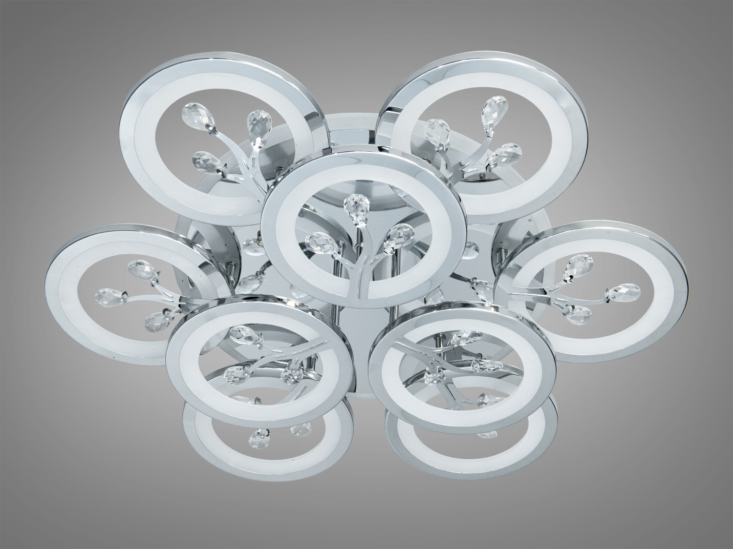 Стельова люстра Diasha хром LED 140Вт з пультом