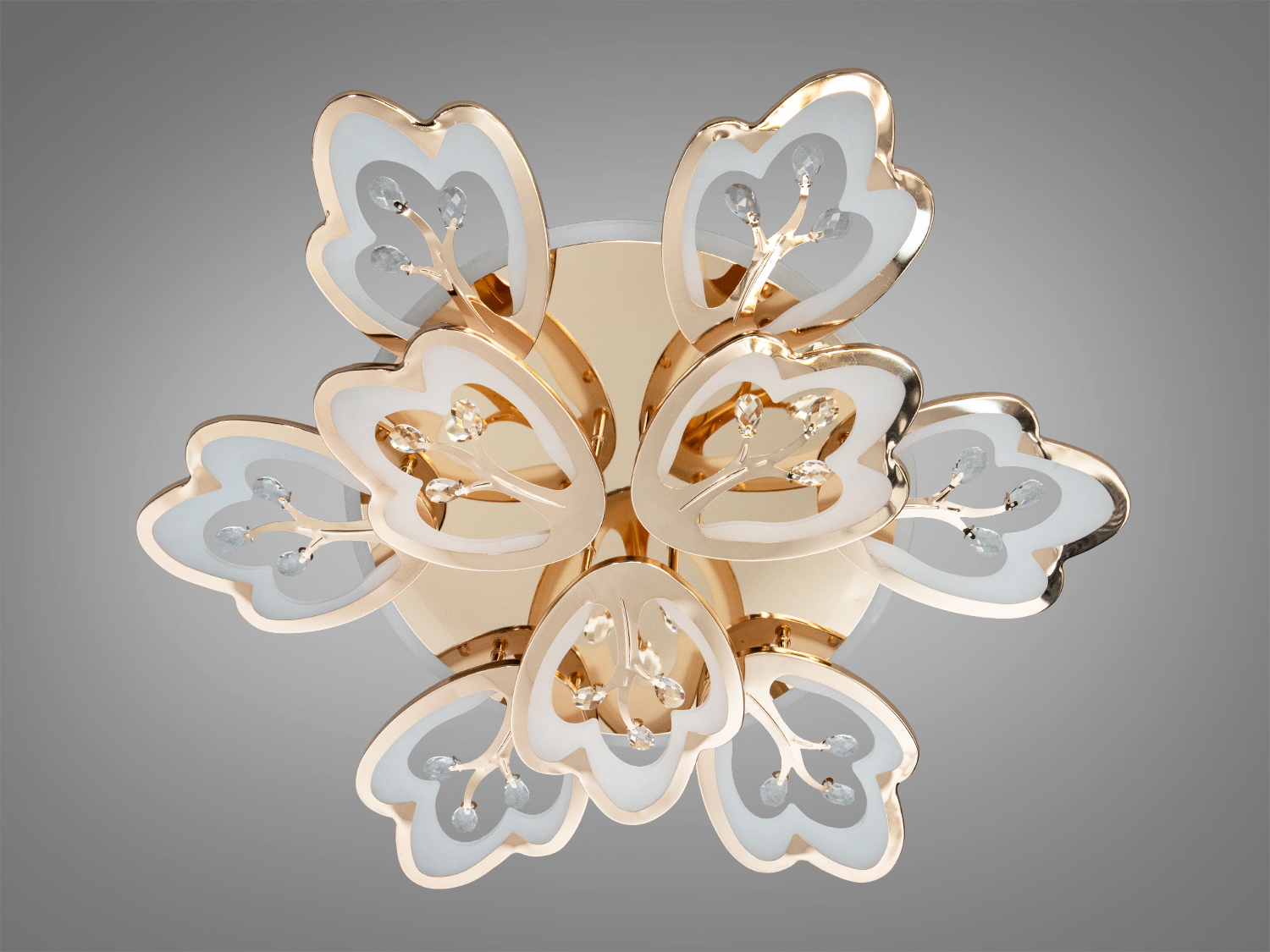 Стельова LED люстра Diasha золото з пультом 185Вт