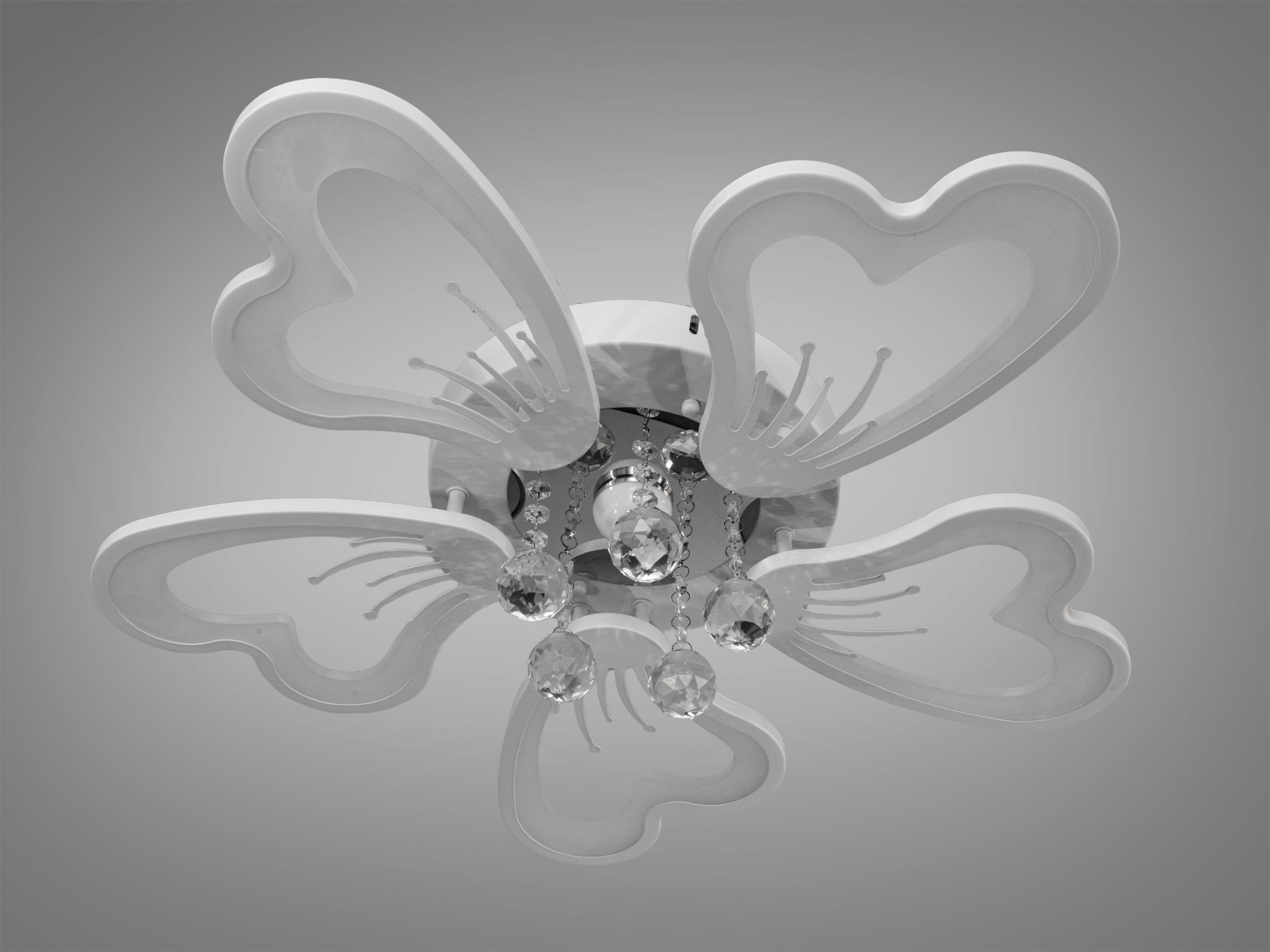 Стельова LED люстра біла 5 пелюсток 75Вт димер