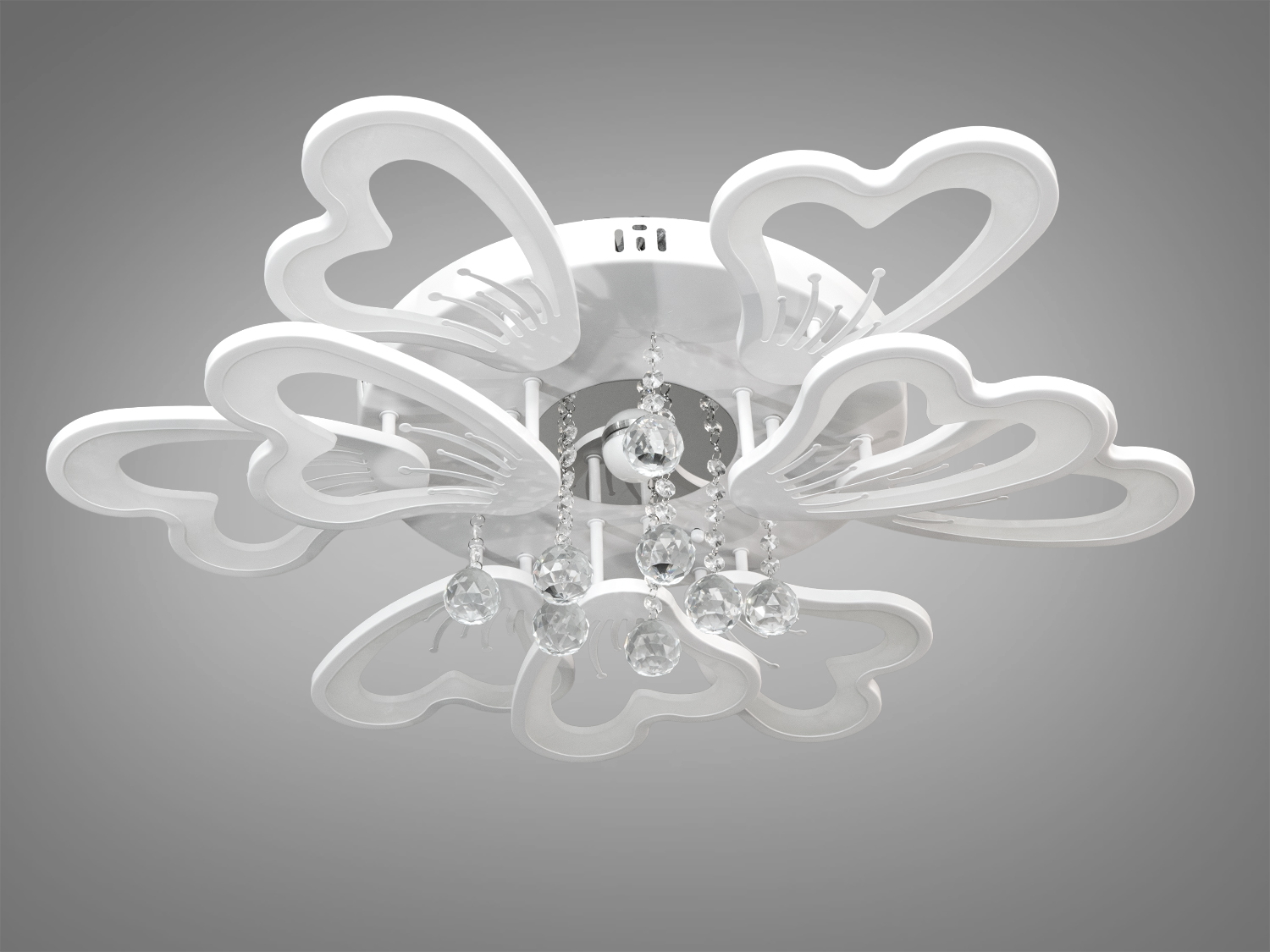 Стельова LED люстра біла 6+3 пелюсток пульт 135Вт