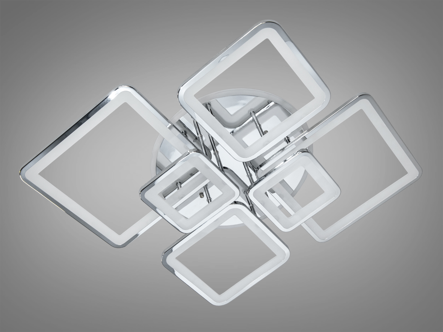 Світлодіодна люстра Серія 8060 хром 150W з димером та пультом керування